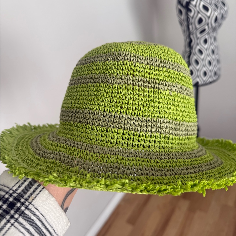 NWT rag & bone Frills Rollable Bucket Hat in Lime/Citron Green Size S/M - Picture 11 of 15